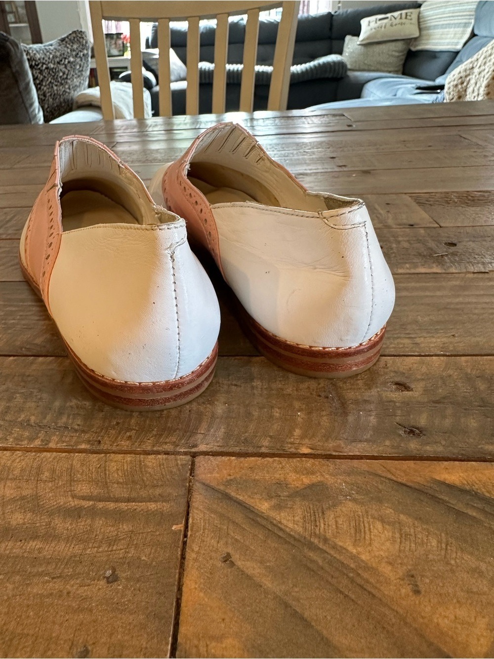 Hipoppotamus Vintage Pink & White Saddle Shoe Style Slip on Loafer Size 9 - Picture 4 of 6